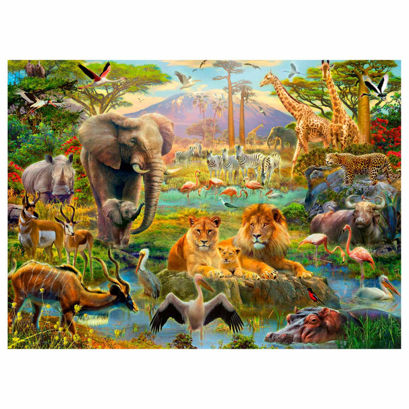 RAVENSBURGER Animals of the Savannah Puzzle, 200st. XXL