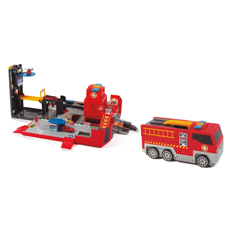 Dickie Fold Out Fire Truck and Garage Playset 203719005