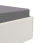 Lit adulte 140 x 190 cm + coffre de rangement - Tissu gris beige - ECLIPSE