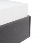 Lit adulte 160 x 200 cm + coffre de rangement - Tissu gris clair - ECLIPSE