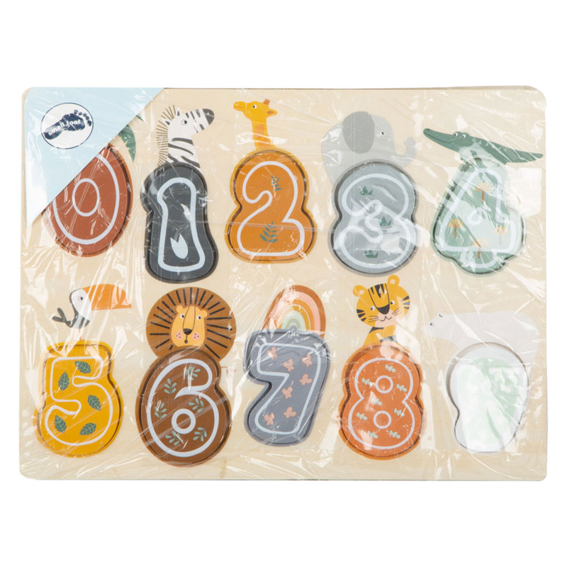 Small Foot - Wooden Number Puzzle Safari 11702