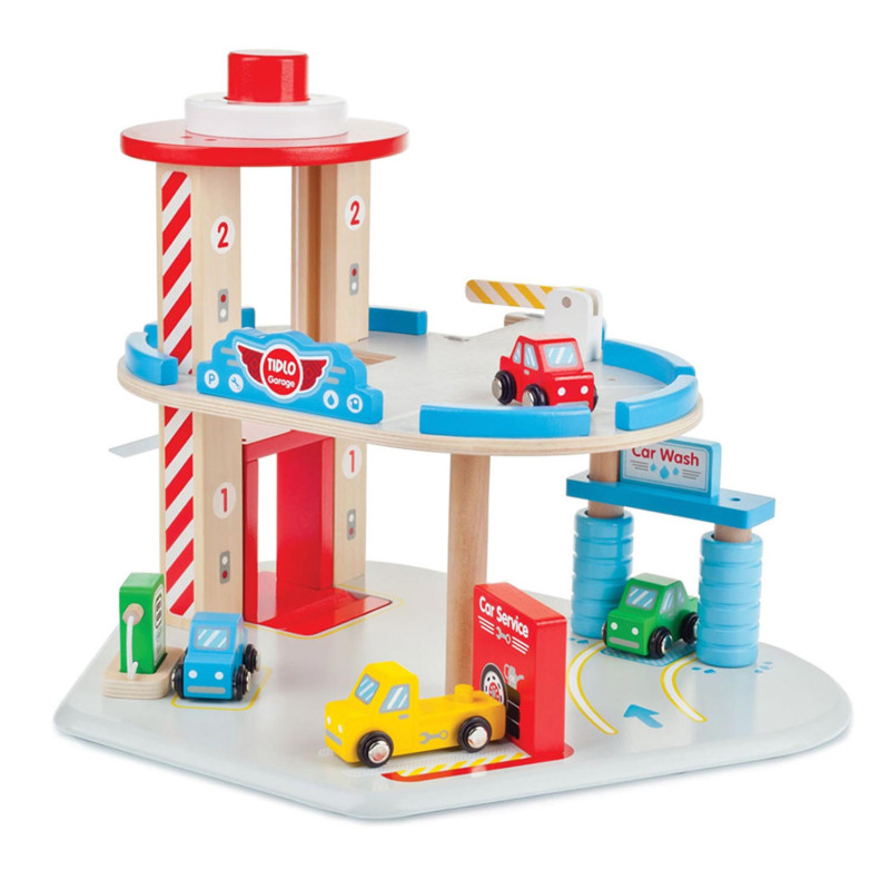 Bigjigs - Wooden Garage with Car Wash T0118