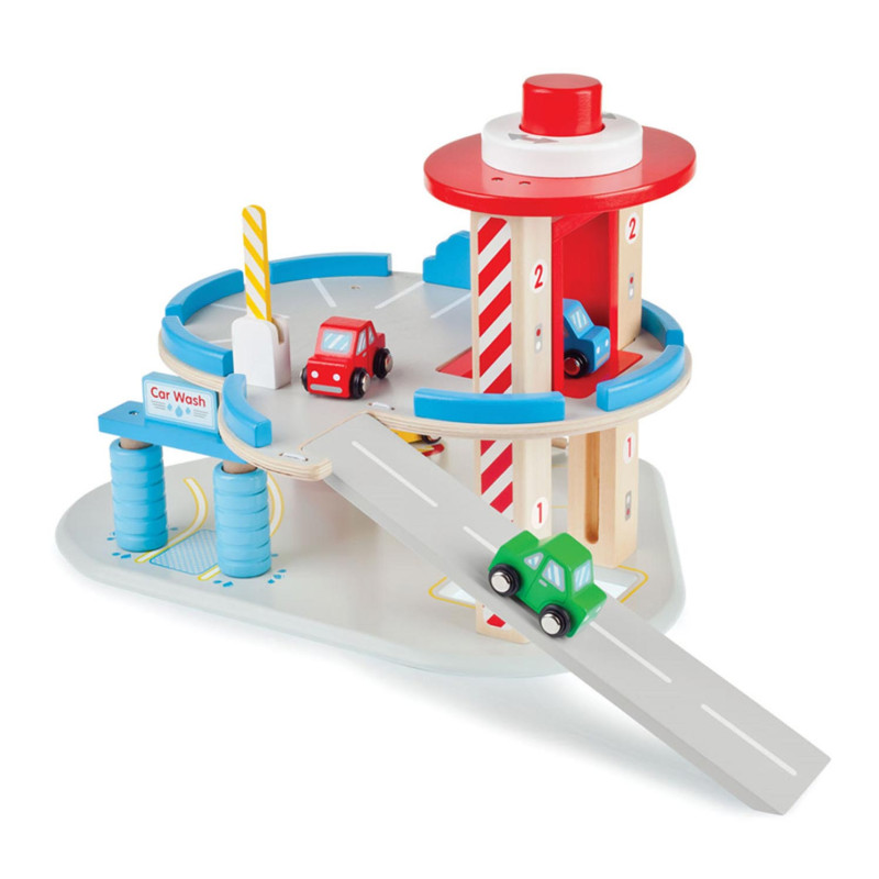 Bigjigs - Wooden Garage with Car Wash T0118