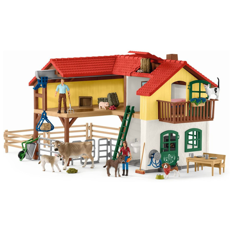 Schleich Farm with Stable and Animals