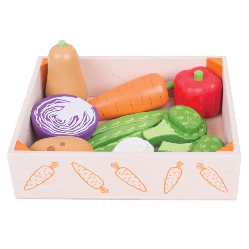 BIGJIGS Wooden Box with Vegetables