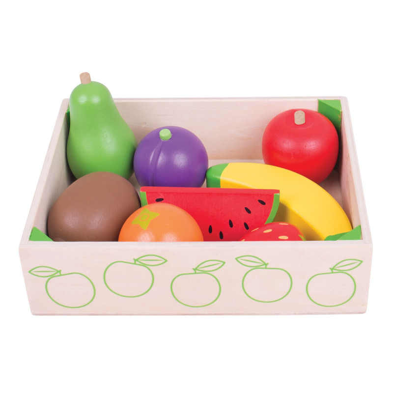 BIGJIGS Wooden Box With Fruit