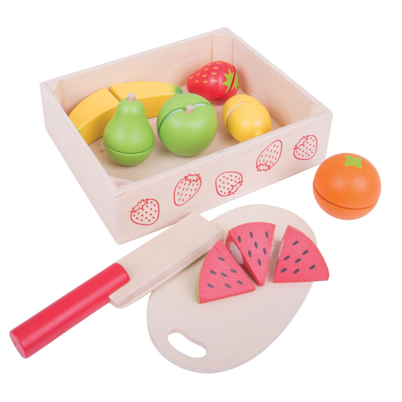 BIGJIGS Wooden box with Cut fruit