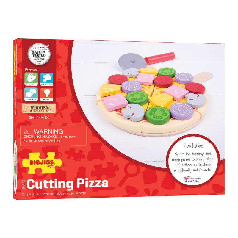 BIGJIGS Wooden Pizza with toppings