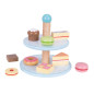 BIGJIGS Wooden cake stand with Tarts