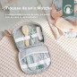 Babymoov Trousse de Soin Bébé - Des la naissance - En Tissu Recyclé Certifié GRS -10 Accessoires, Matcha