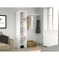 Dressing avec etagere + Penderie -  Blanc - L 138 x P 40 x H 180 cm - ARTIC