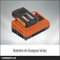 Tronçonneuse a batterie 40V Dual Power POWDPGSET33 - Guide de 350 mm moteur brushless - Batterie 40V 2,5Ah + chargeur + gants i