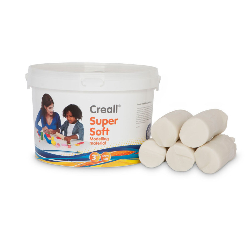 Creall Supersoft Pâte à modeler blanche 1750g