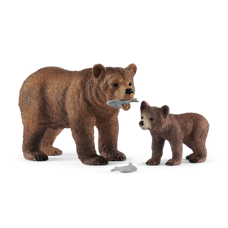 Schleich Female Grizzly Bear with Grizzly Bear