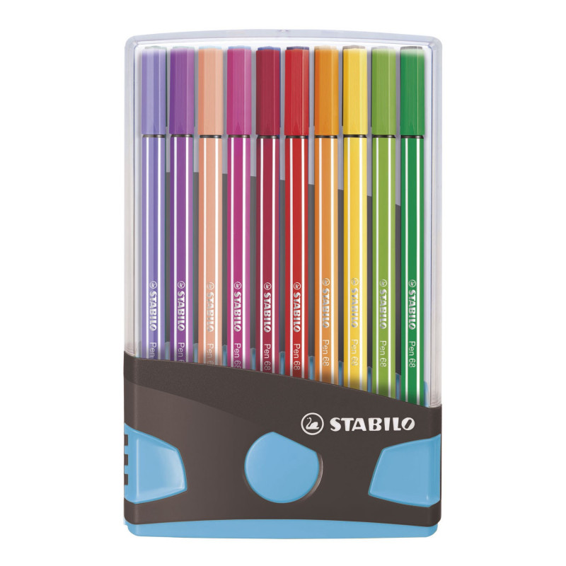SCHWAN STABILO STABILO Pen 68 Colorparade Anthracite / Light blue, 20 pieces.