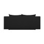 TEIJO Banquette convertible 3 places avec coffre de rangement - Tissu Noir - L 190 x P 84 x H 92 cm
