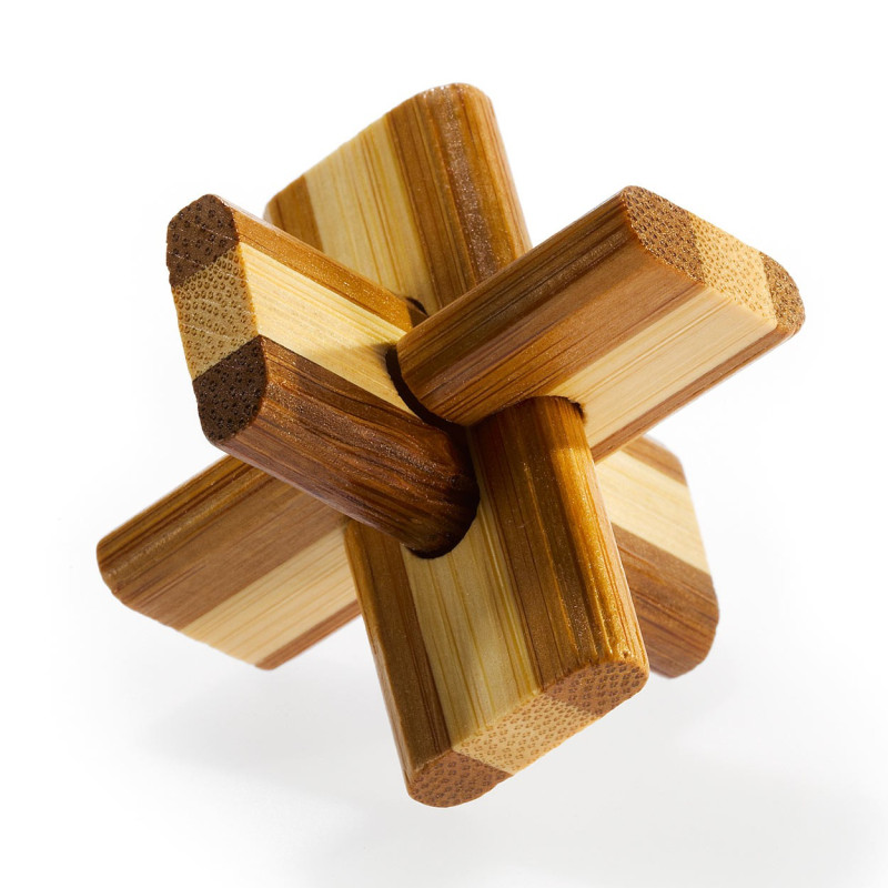EUREKA 3D Bamboo Brain puzzle Double cross * *