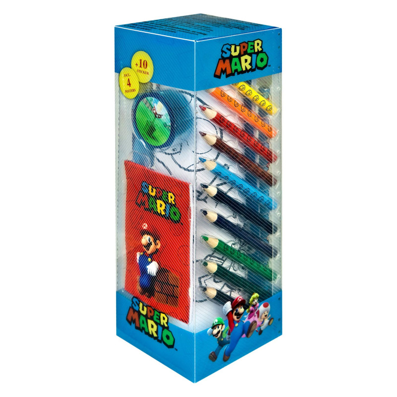 KIDS LICENSING Tour avec kit écriture-peinture 35 pièces Super Mario