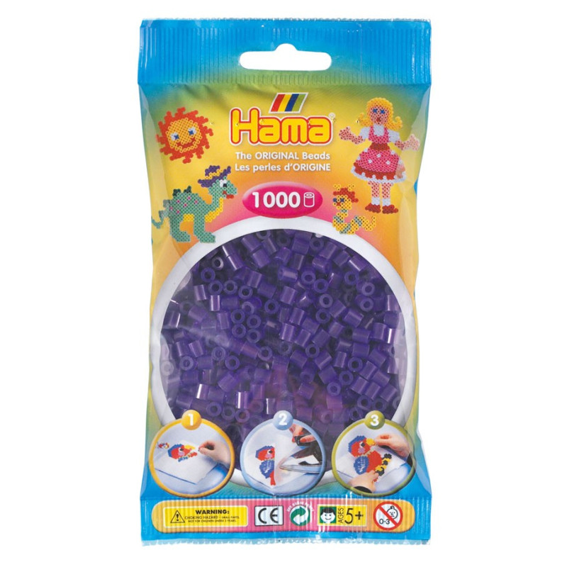 Hama Ironing beads-purple transparent (024), 1000pcs.