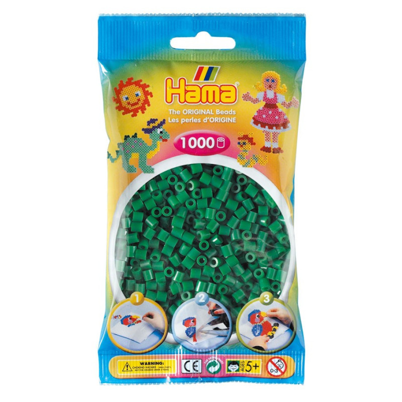 Hama Ironing beads-Green, (010) 1000pcs.