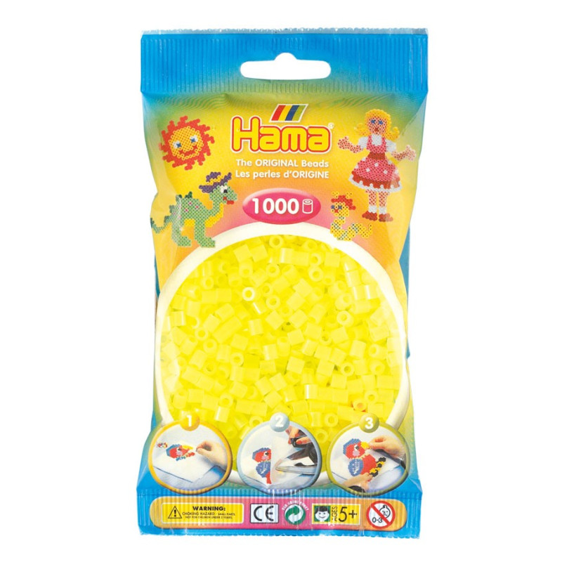 Hama Ironing beads-yellow Neon (034), 1000pcs.