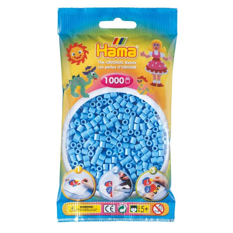 Hama Iron-on Beads - Pastel Blue (046), 1000pcs.