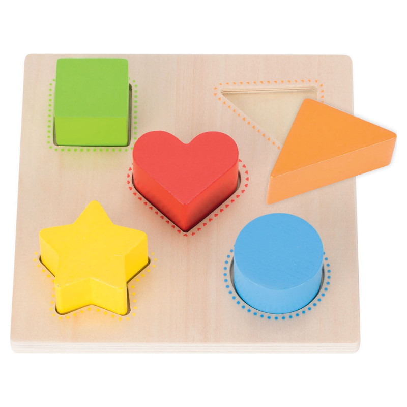 GOKI Wooden Shapes and Color Puzzle, 5pcs.