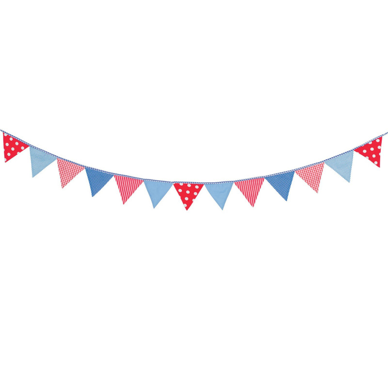 GOKI Cotton Flags Line Blue/Red