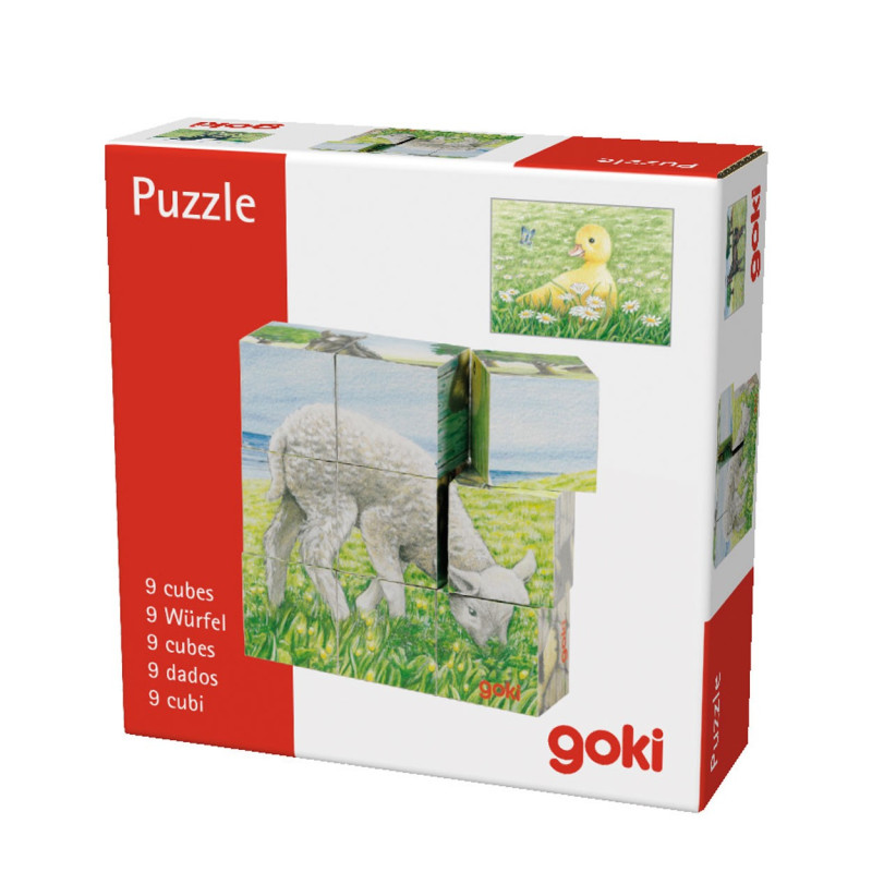 GOKI Wooden Block Puzzle Farm