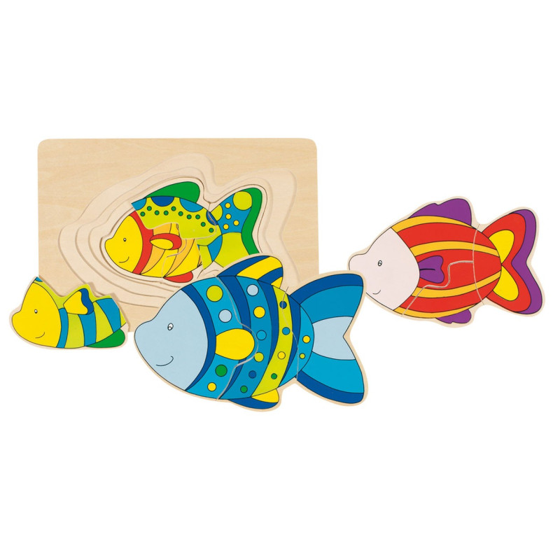 GOKI Fish 3-layer wooden Puzzle