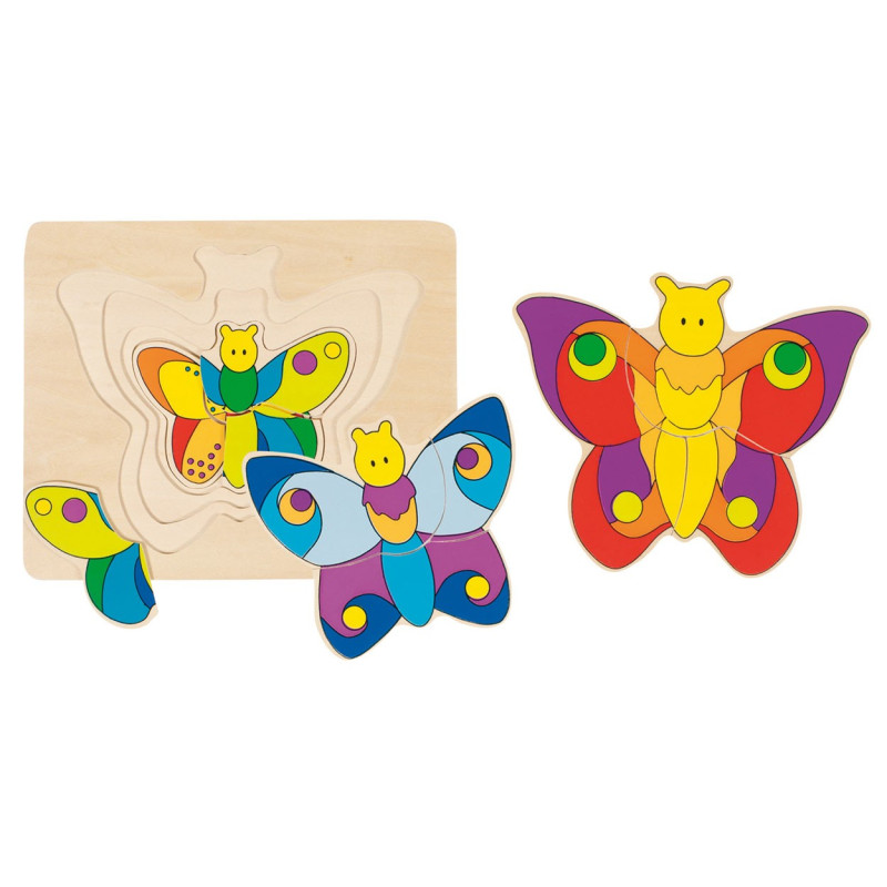 GOKI Butterfly 3-layer wooden Puzzle