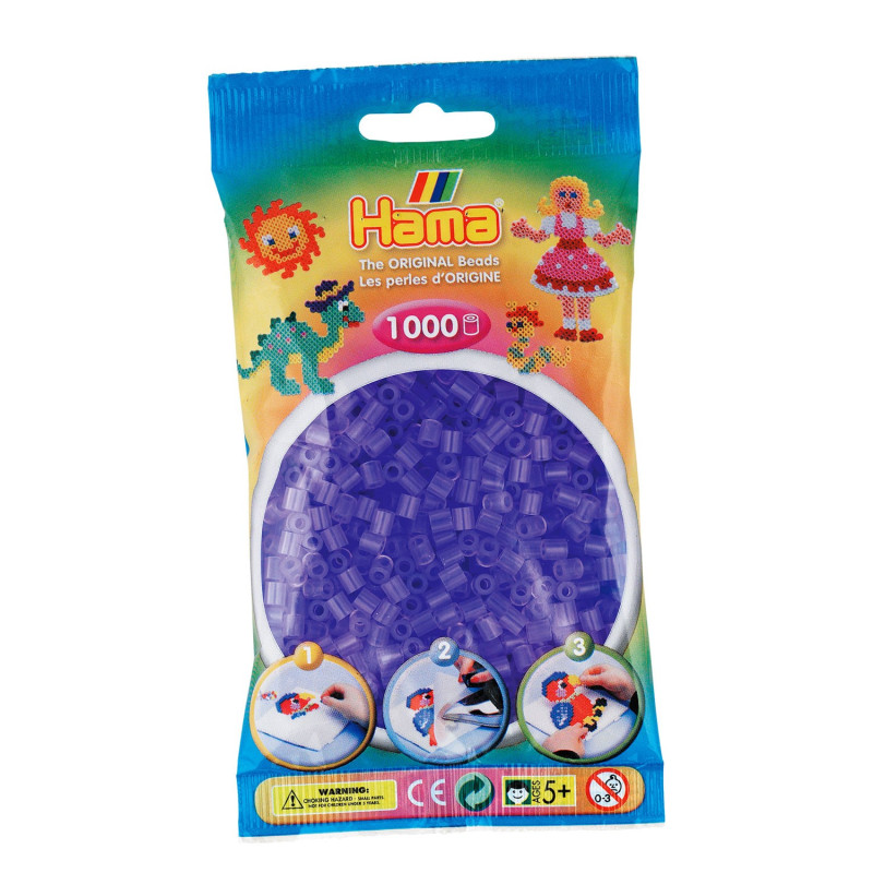 Hama Ironing beads-Lilac transparent (074), 1000pcs.