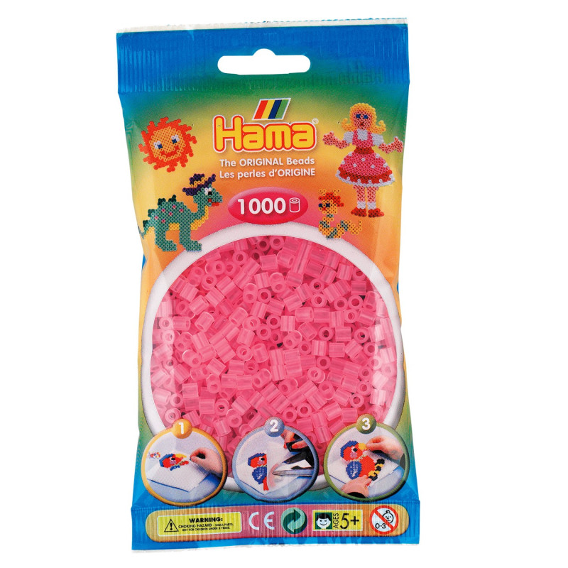 Hama Ironing beads-pink-transparent (072), 1000pcs.