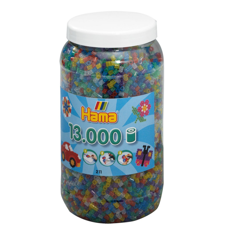 Hama Ironing beads in Pot-Glittermix (054), 13,000th.