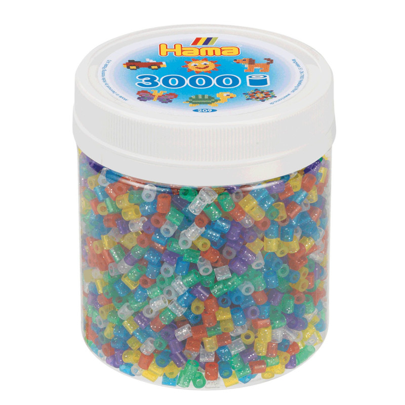 Hama Ironing Beads in Pot - Glitter Mix (54), 3000 pcs.