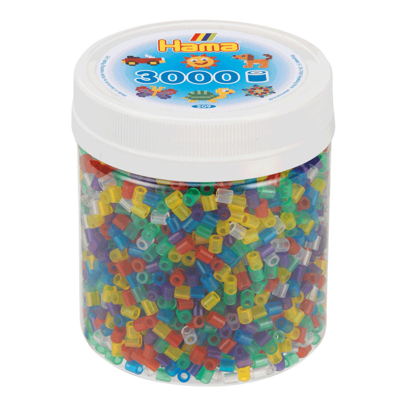 Hama Ironing Beads in Pot - Transparent Mix (53), 3000pcs.