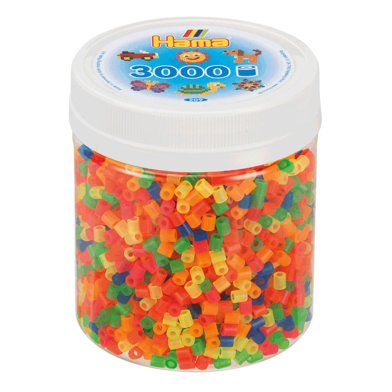 Hama String Beads in Potje - Neon Mix (51), 3000pcs.