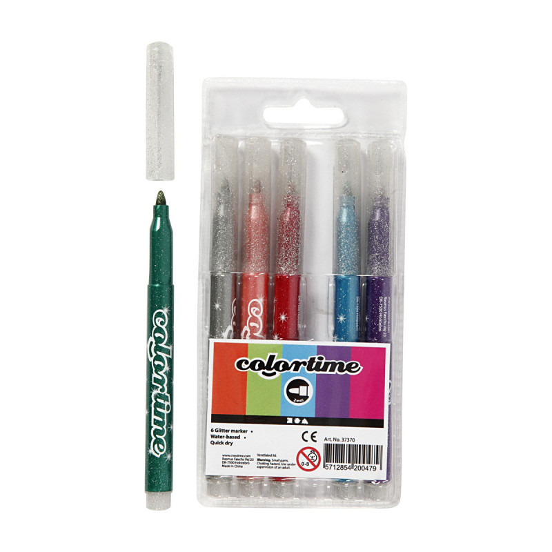 COLORTIME Glitter pens, 6pcs.