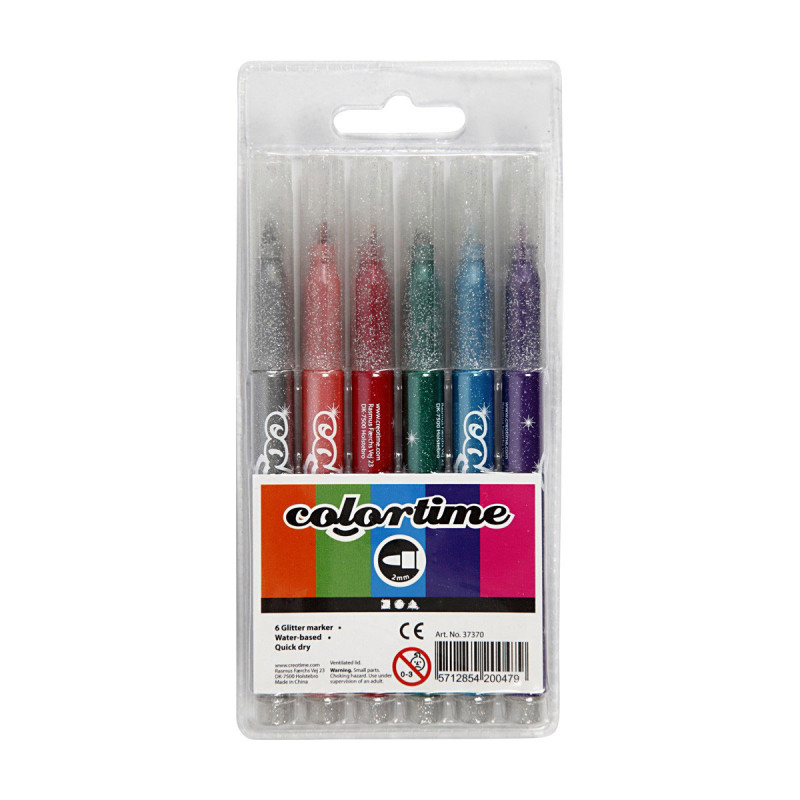COLORTIME Glitter pens, 6pcs.