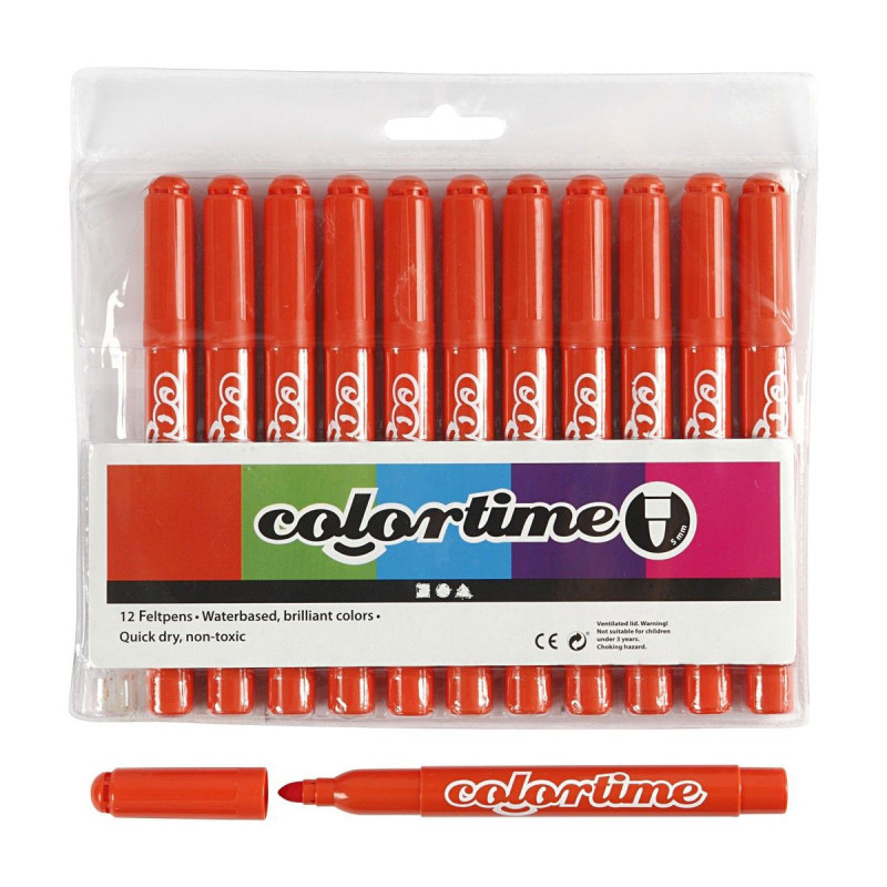 COLORTIME Dark orange Jumbo markers, 12pcs.