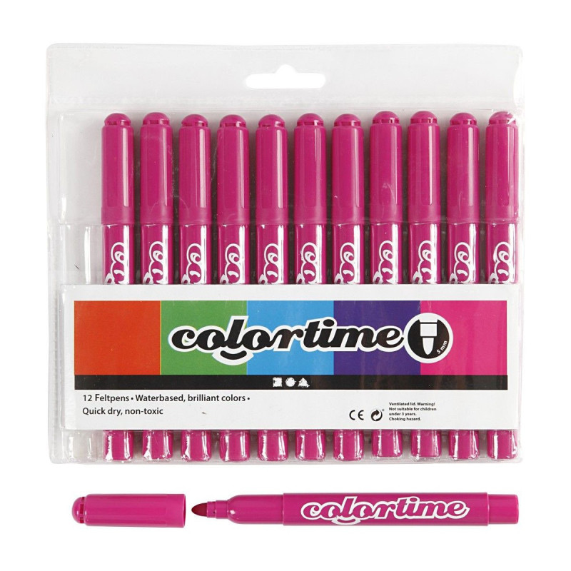COLORTIME Pink Jumbo pens, 12pcs.