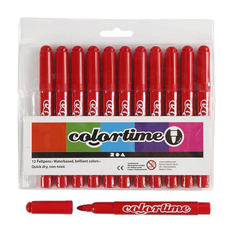 COLORTIME Red Jumbo markers, 12pcs.