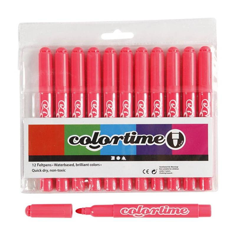 COLORTIME Light pink Jumbo markers, 12pcs.