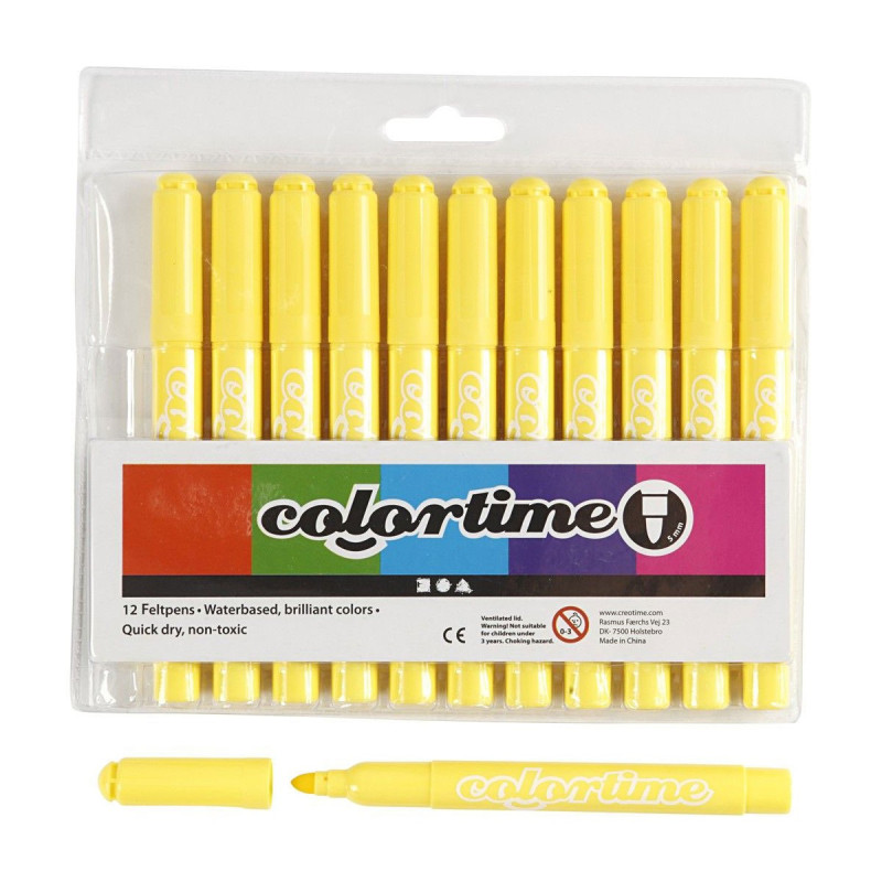 COLORTIME Lemon yellow Jumbo markers, 12pcs.