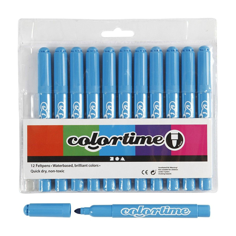 COLORTIME Light blue Jumbo markers, 12st.