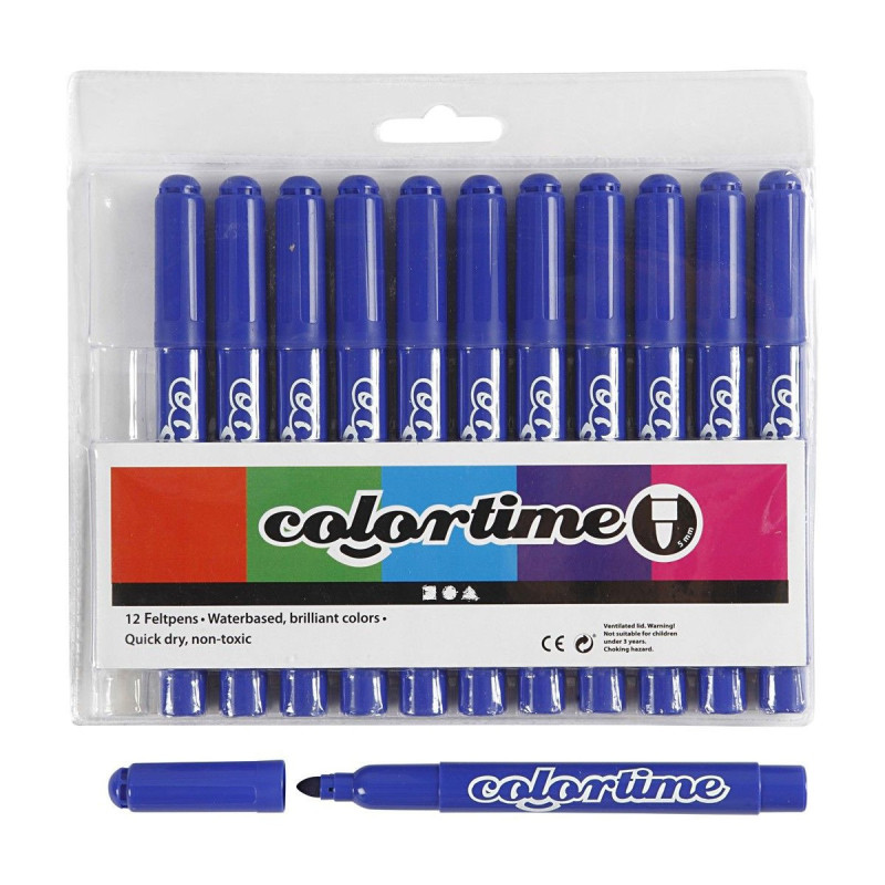 COLORTIME Blue Jumbo markers, 12pcs.