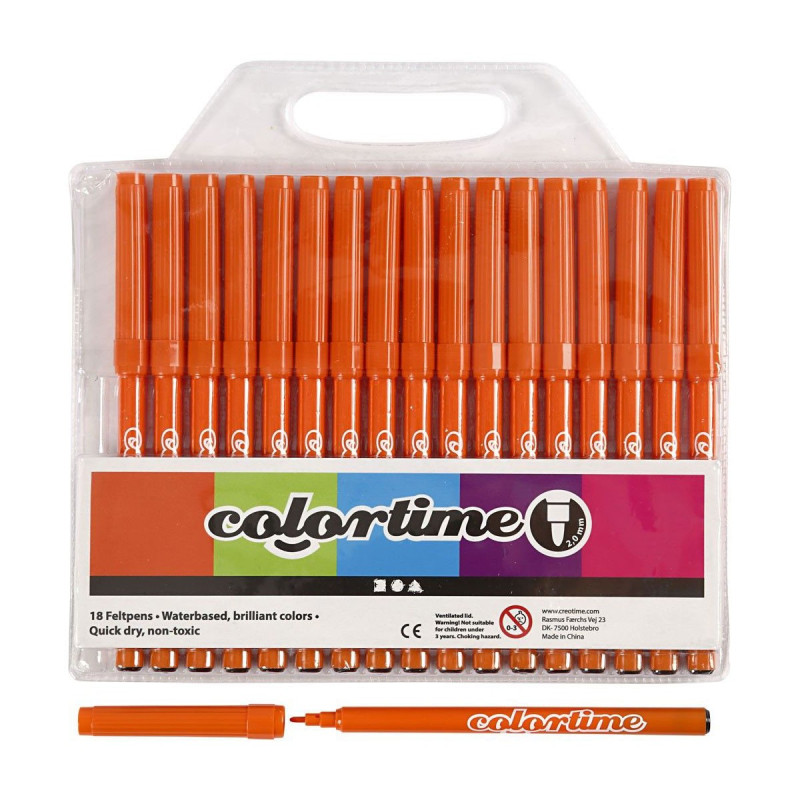 COLORTIME Orange markers, 18st.