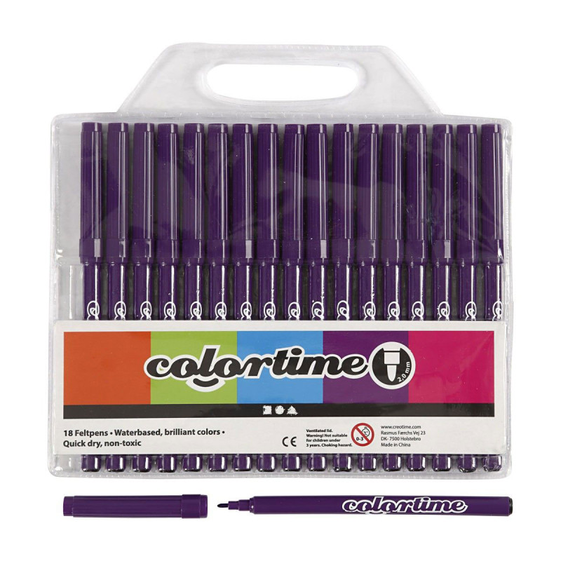 COLORTIME Purple markers, 18st.
