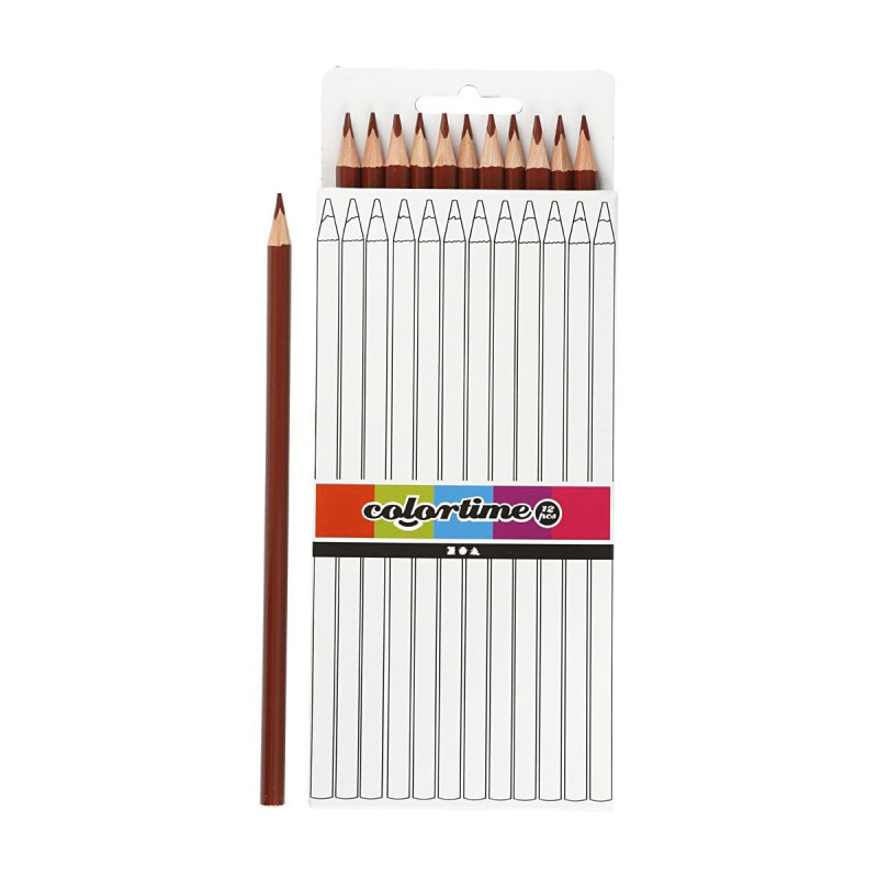 COLORTIME Triangular colored pencils - Brown, 12pcs.