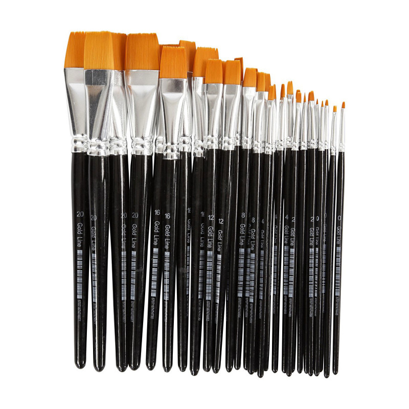 CREATIV COMPANY Flat brushes - 7 sizes, 30 pcs.